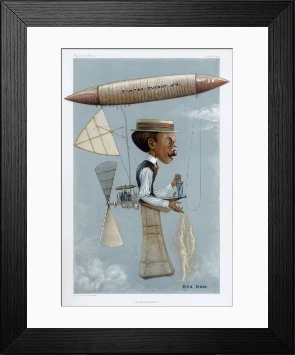 Framed Print : Alberto Santos-Dumont, Brazilian aviation pioneer, 1901. Artist: George Hum Framed Print : Alberto Santos-Dumont, Brazilian aviation pioneer, 1901. Artist: George Hum