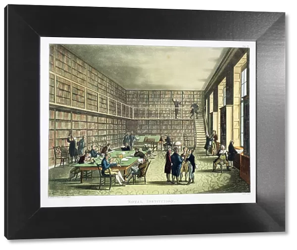 Library of the Royal Institution, Albermarle Street, London, 1808-1811. Artist: Thomas Rowlandson