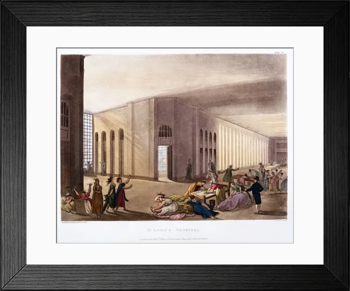 Framed Print : St Lukes Hospital, Old Street, London, 1808-1811. Artist: Thomas Rowlandson Framed Print : St Lukes Hospital, Old Street, London, 1808-1811. Artist: Thomas Rowlandson