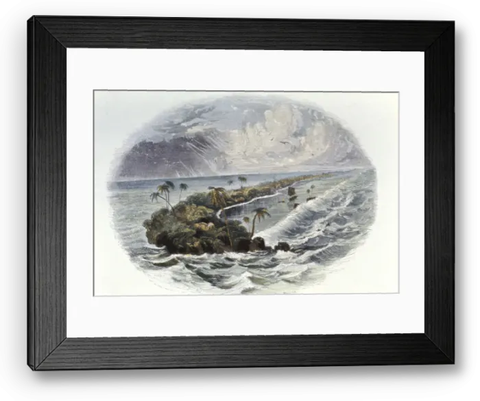 Framed Print : Coral Reef and island Framed Print : Coral Reef and island