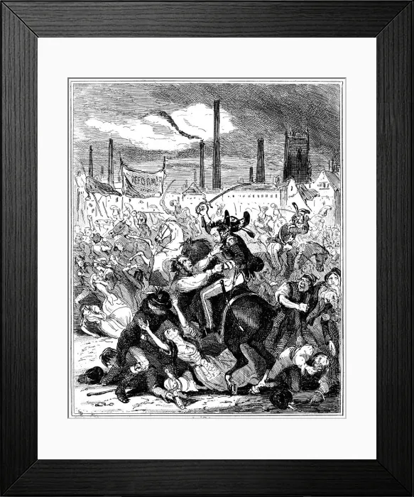 Framed Print : Peterloo Massacre, Manchester, England, 16 August 1819 Framed Print : Peterloo Massacre, Manchester, England, 16 August 1819