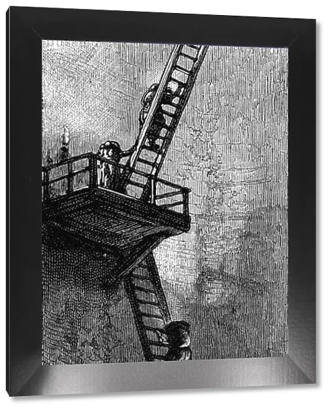 Women climbing ladders to carry coal up a mineshaft, Scotland, early 19th century