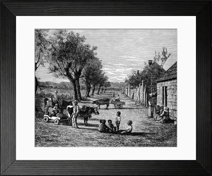 Framed Print : Slave quarters on a plantation in Georgia, USA Framed Print : Slave quarters on a plantation in Georgia, USA