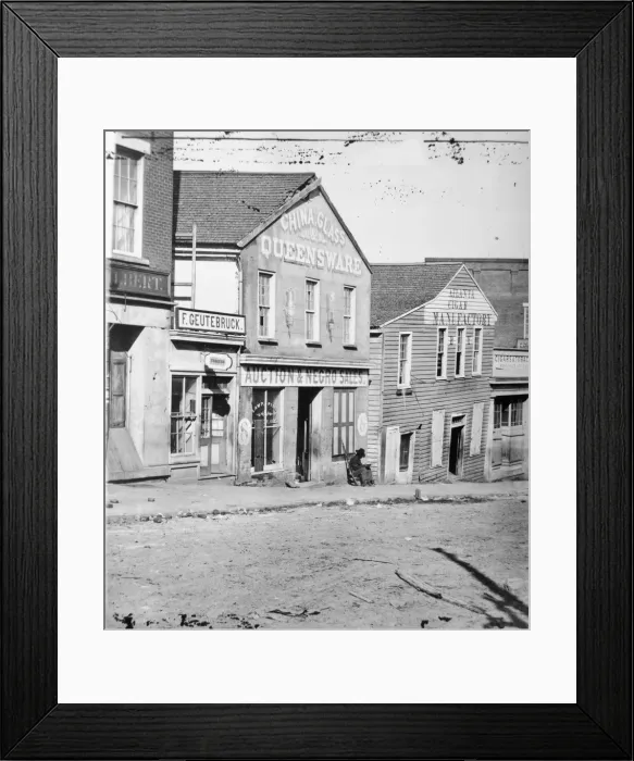 Framed Print : Slave auction shop, Atlanta, Georgia, USA, c1860-62 Framed Print : Slave auction shop, Atlanta, Georgia, USA, c1860-62