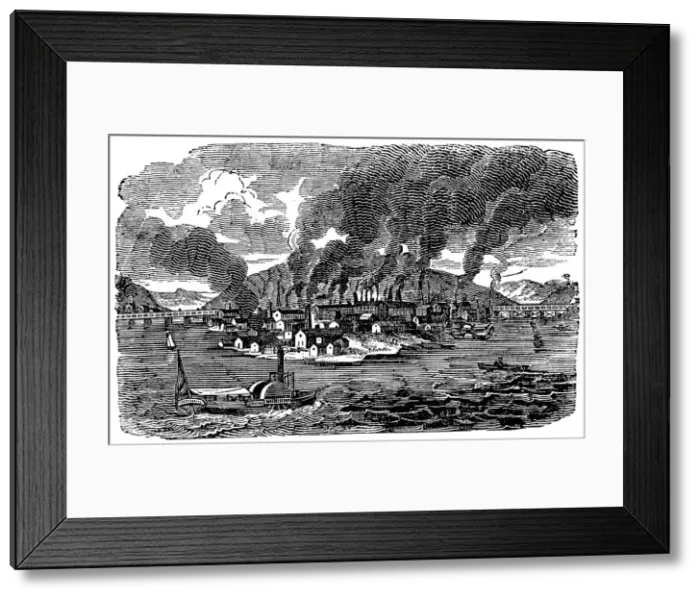 Framed Print : General view of Pittsburgh, Pennsylvania, USA, 1833 Framed Print : General view of Pittsburgh, Pennsylvania, USA, 1833