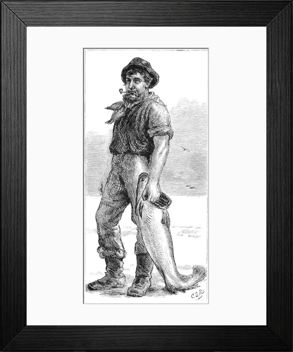 Framed Print : Typical Cape Cod fisherman, 1875 Framed Print : Typical Cape Cod fisherman, 1875