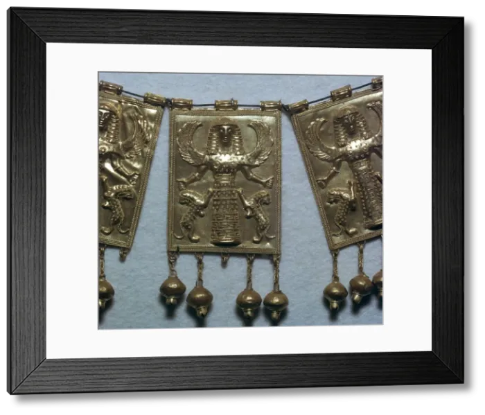 Framed Print : Greek gold pectoral plaque showing Artemis, 7th century BC Framed Print : Greek gold pectoral plaque showing Artemis, 7th century BC