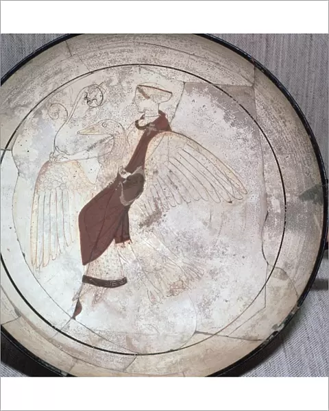 Detail of a kylix showing Aphrodite riding on a goose, 5th century BC. Artist: Pistoxenos painter