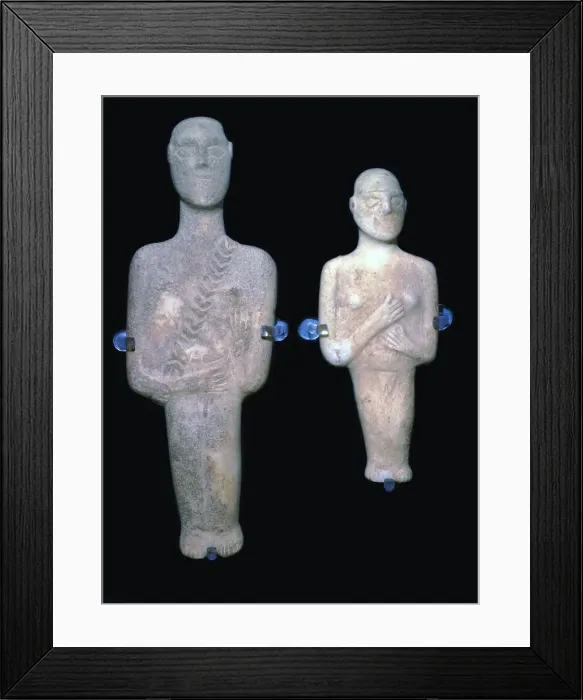 Framed Print : Cycladic figures, 25th century BC Framed Print : Cycladic figures, 25th century BC