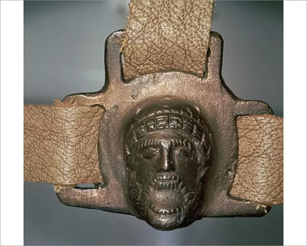Romano-British bronze mount with mask, 2nd century