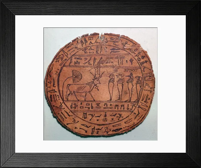 Framed Print : Egyptian depiction of the four canopic gods and the bull-god Apis Framed Print : Egyptian depiction of the four canopic gods and the bull-god Apis