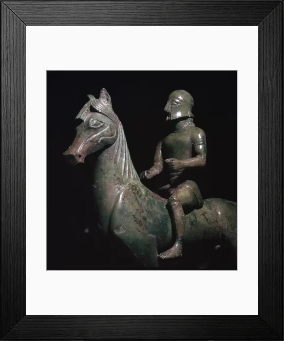 Framed Print : Detail of a Greek bronze of a horseman Framed Print : Detail of a Greek bronze of a horseman