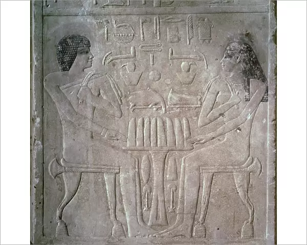 Egyptian funerary stele of a Royal Priest and his wife