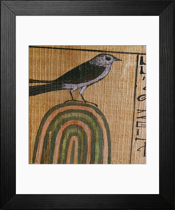 Framed Print : Egyptian papyrus showing Ani as a swallow, 13th century BC Framed Print : Egyptian papyrus showing Ani as a swallow, 13th century BC