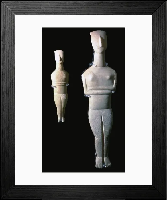 Framed Print : Cycladic figures, 25th century BC Framed Print : Cycladic figures, 25th century BC
