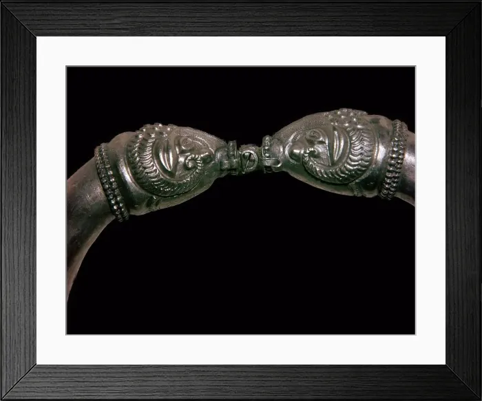 Framed Print : Detail of a Sassanian silver collar Framed Print : Detail of a Sassanian silver collar
