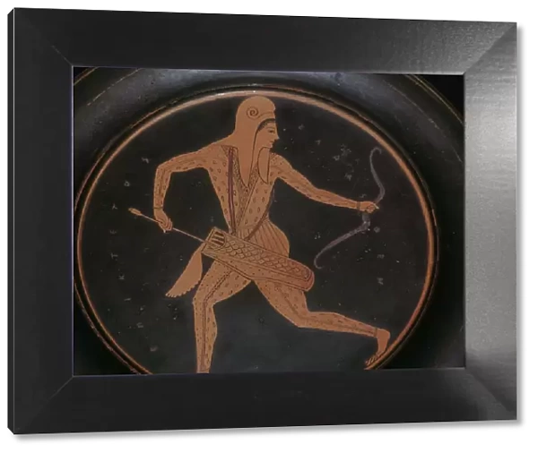 Attic plate with an image of an archer in Scythian dress, 5th century BC. Artist: Epiktetos