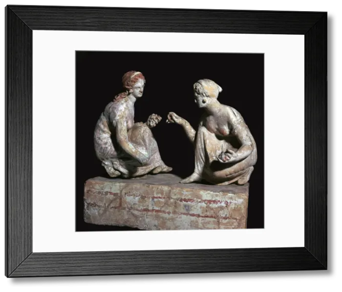 Framed Print : Terracotta group of knucklebone (astragalos) players, Hellenistic Greek, c330-c300 BC Framed Print : Terracotta group of knucklebone (astragalos) players, Hellenistic Greek, c330-c300 BC