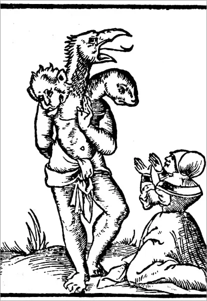 Witch summoning up a monster, 1544