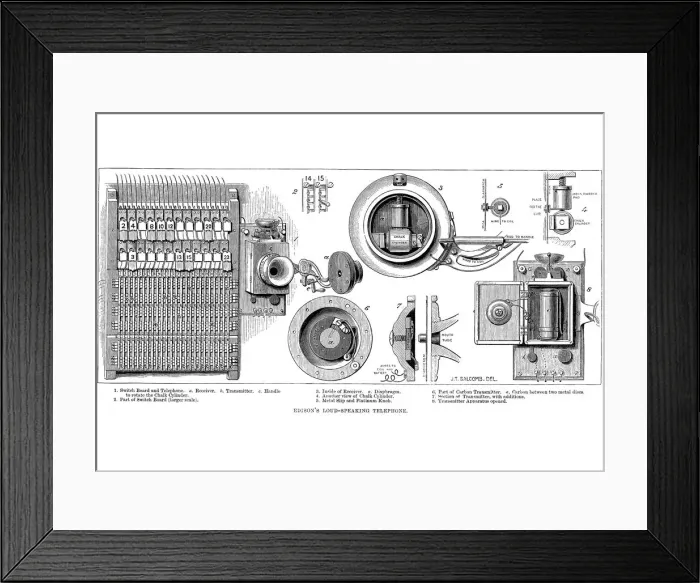 Framed Print : Edison carbon telephone, 1879 Framed Print : Edison carbon telephone, 1879