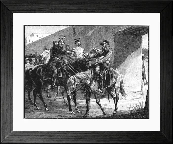 Framed Print : Dr Brydon arriving at Jelalabad with news of British deaths, First Anglo-Afghan War, 1842, (c1885) Framed Print : Dr Brydon arriving at Jelalabad with news of British deaths, First Anglo-Afghan War, 1842, (c1885)
