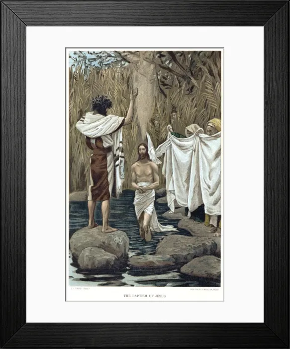 Framed Print : Baptism of Jesus by John the Baptist, c1890. Artist: James Tissot Framed Print : Baptism of Jesus by John the Baptist, c1890. Artist: James Tissot