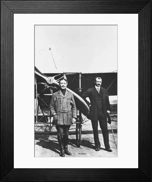 Framed Print : Louis Bleriot (right) 1872-1936, French aviator and the French air ace Adolphe Pegoud Framed Print : Louis Bleriot (right) 1872-1936, French aviator and the French air ace Adolphe Pegoud