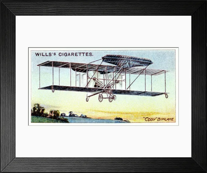 Framed Print : Samuel Franklin Cody, American-born British aviator, flying Cody Biplane c1909 Framed Print : Samuel Franklin Cody, American-born British aviator, flying Cody Biplane c1909