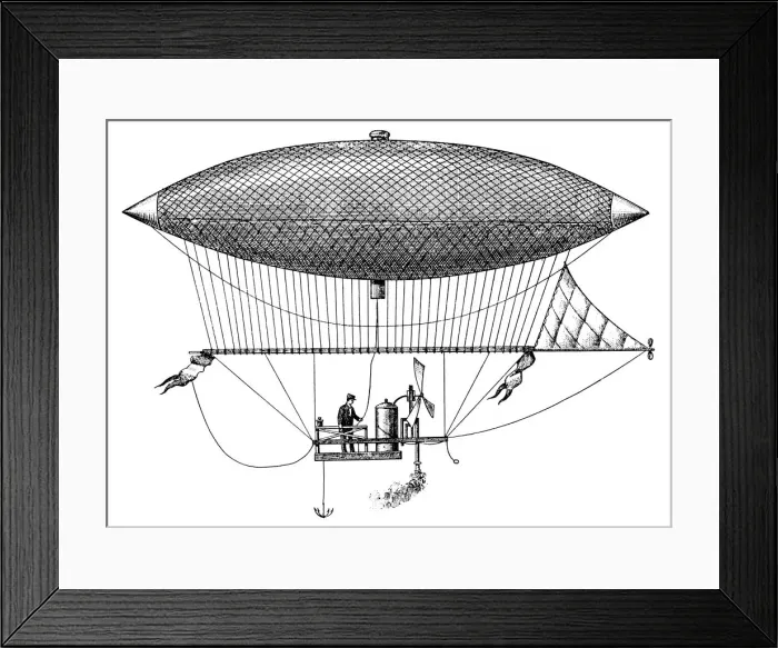 Framed Print : Henri Giffards steerable airship of 1852, 1903 Framed Print : Henri Giffards steerable airship of 1852, 1903