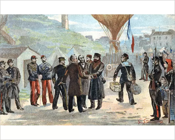 Leon Gambetta, French politician about to escape besieged Paris, Franco-Prussian War, 1870
