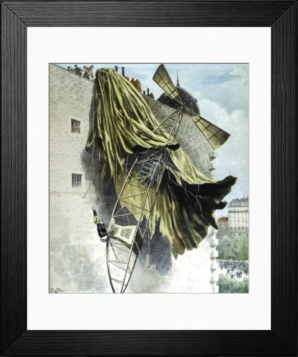 Framed Print : Alberto Santos-Dumont (1873-1932) Brazilian aeronaut, unsuccessful attempt at the Deutsch Prize Framed Print : Alberto Santos-Dumont (1873-1932) Brazilian aeronaut, unsuccessful attempt at the Deutsch Prize