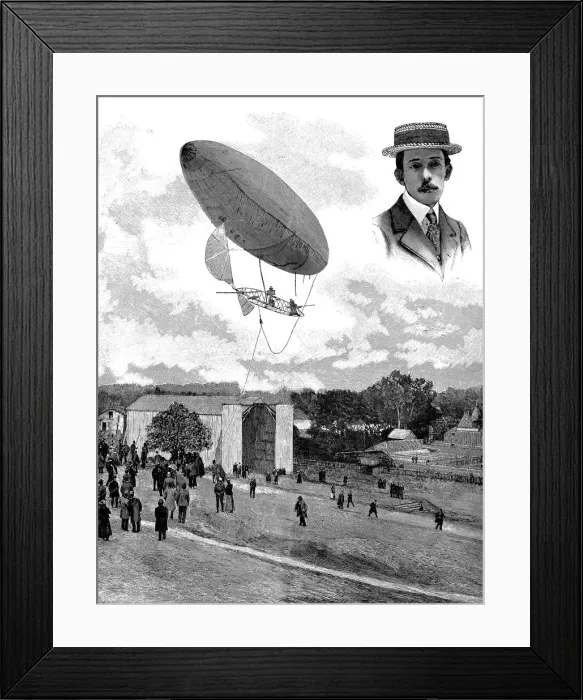Framed Print : Alberto Santos-Dumont, Brazilian aviation pioneer, 1901 Framed Print : Alberto Santos-Dumont, Brazilian aviation pioneer, 1901
