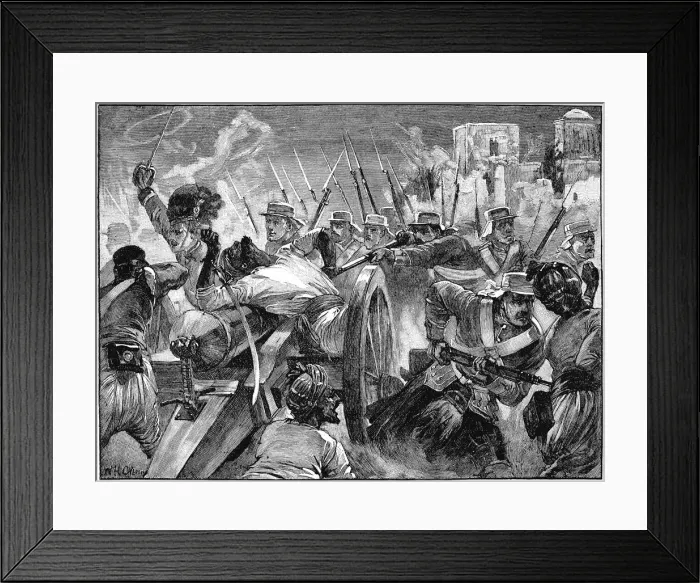 Framed Print : Highlanders capturing the mutineers guns at Cawnpore, Indian Mutiny, 16 July 1857 (c1895) Framed Print : Highlanders capturing the mutineers guns at Cawnpore, Indian Mutiny, 16 July 1857 (c1895)