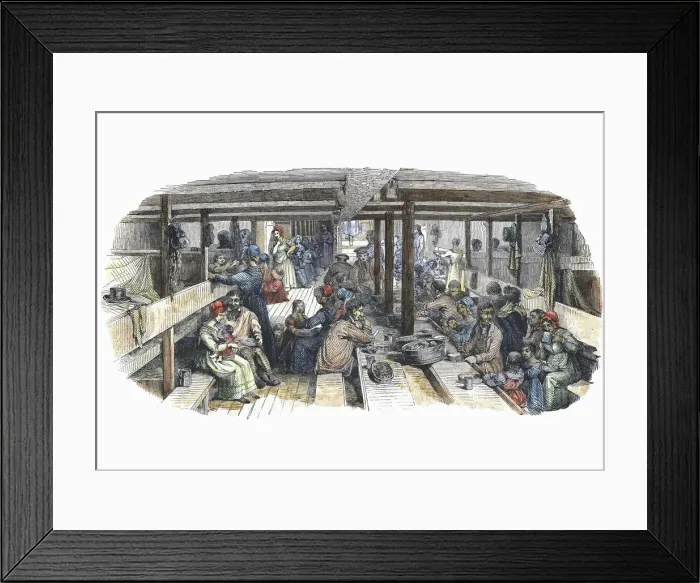 Framed Print : British emigrants bound for Sydney, Australia, in quarters on the St Vincent Framed Print : British emigrants bound for Sydney, Australia, in quarters on the St Vincent
