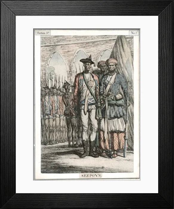 Framed Print : Sepoys, native troops employed by East India Company, 19th century Framed Print : Sepoys, native troops employed by East India Company, 19th century