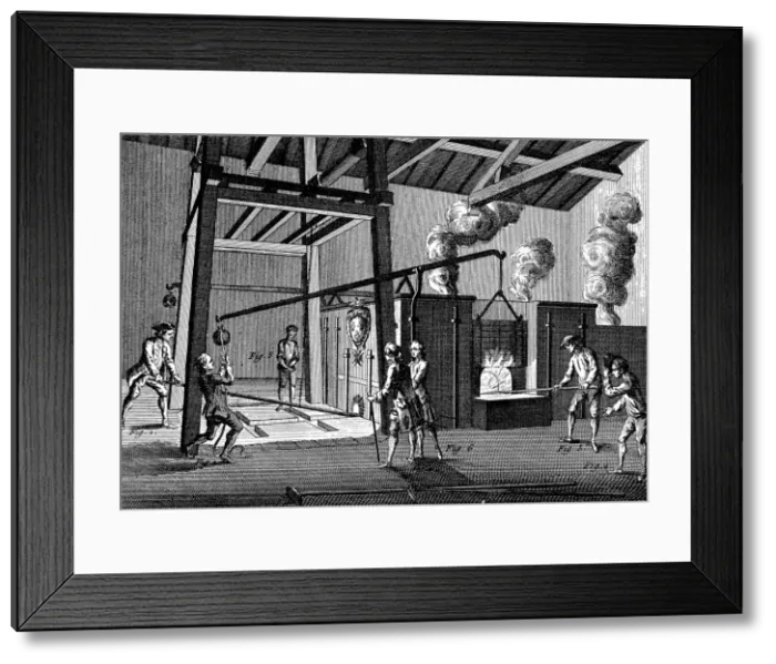 Framed Print : Casting cannon, 1751-1780 Framed Print : Casting cannon, 1751-1780