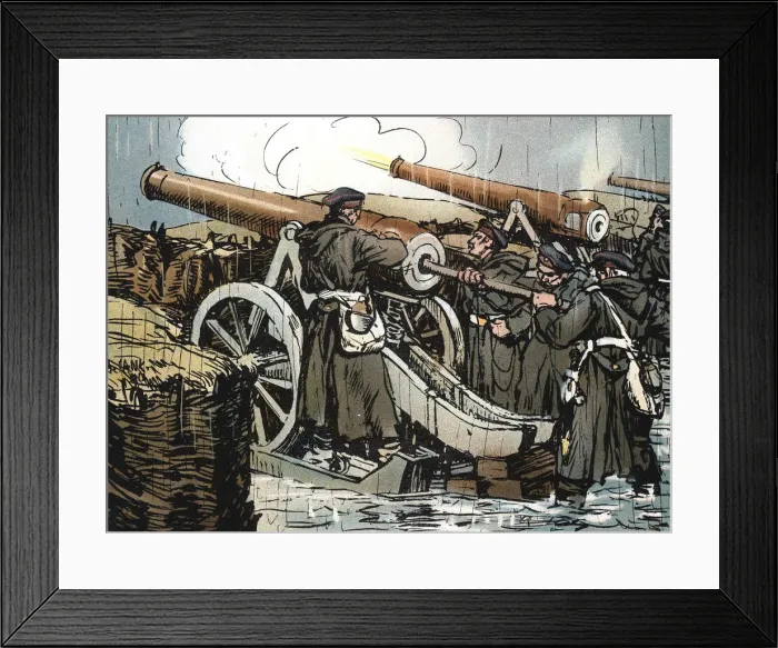Framed Print : Prussian artillery battery in action, Franco-Prussian War, 1870-1871 Framed Print : Prussian artillery battery in action, Franco-Prussian War, 1870-1871