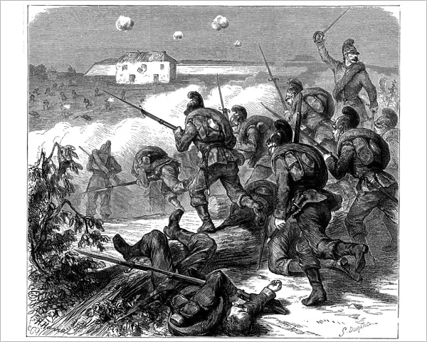Bavarian troops of the Prussian army storming Bicetre, Franco-Prussian War 1870