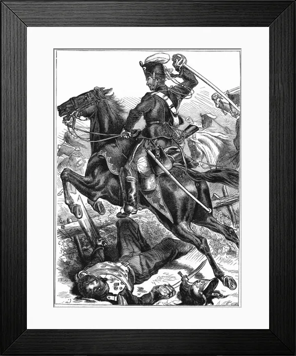 Framed Print : Prussian Hussar charging with sword drawn, Franco-Prussian War 1870-1871 Framed Print : Prussian Hussar charging with sword drawn, Franco-Prussian War 1870-1871