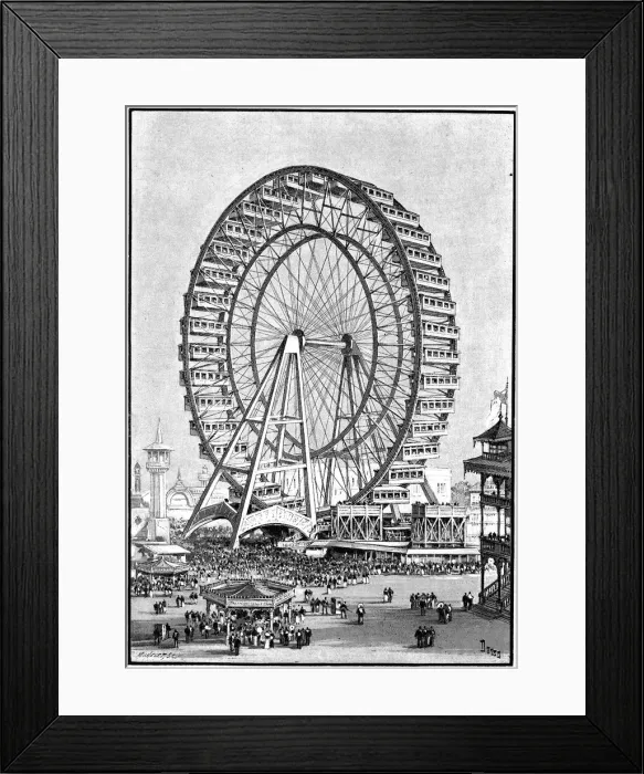 Framed Print : Giant Ferris wheel, International Exhibition, Chicago, 1893 Framed Print : Giant Ferris wheel, International Exhibition, Chicago, 1893