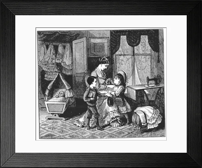 Framed Print : Benefits of using the Singer sewing machine, 1880 Framed Print : Benefits of using the Singer sewing machine, 1880