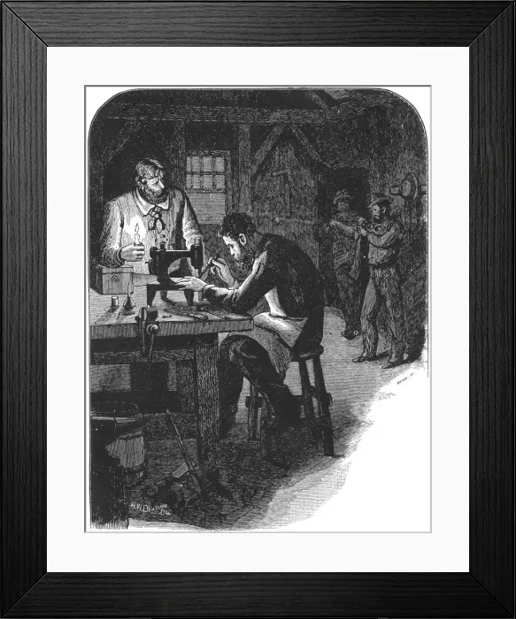 Framed Print : Invention of the Singer sewing machine, 1850 (1880) Framed Print : Invention of the Singer sewing machine, 1850 (1880)