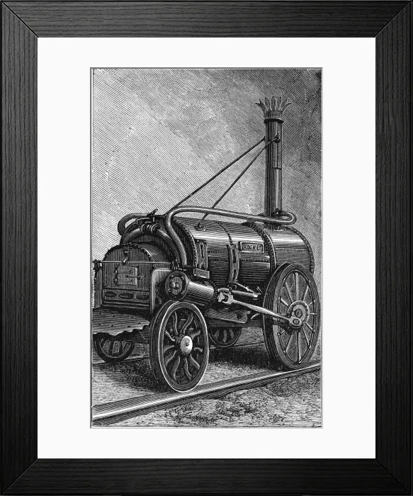 Framed Print : George Stephensons locomotive Rocket, 1829 (1892)