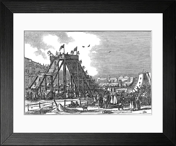 Framed Print : Ice Mountain, artificial sledge run, Russia, 1833 Framed Print : Ice Mountain, artificial sledge run, Russia, 1833