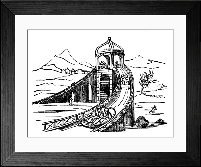 Framed Print : Ice Mountain, artificial sledge run, Russia, 1836 Framed Print : Ice Mountain, artificial sledge run, Russia, 1836