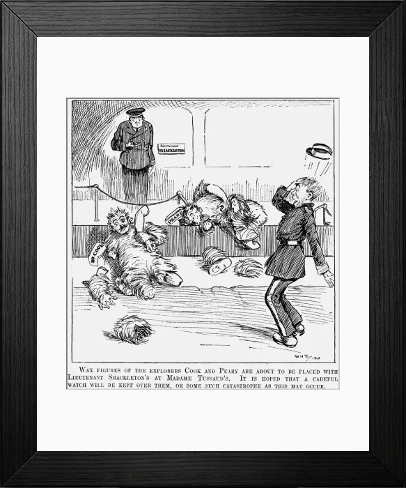 Framed Print : Wax models of Peary and Cook, polar explorers, at Madame Tussauds, London, 1909