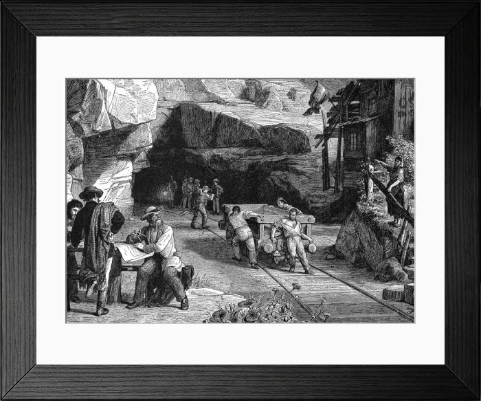 Framed Print : Construction of the St Gotthard Tunnel beneath the Alps, 1880 Framed Print : Construction of the St Gotthard Tunnel beneath the Alps, 1880