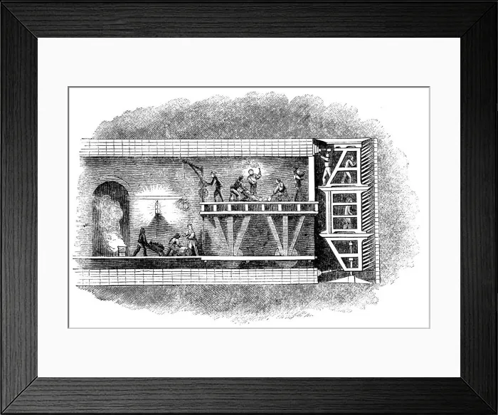 Framed Print : Construction of the Thames Tunnel, London, 1825-1843 Framed Print : Construction of the Thames Tunnel, London, 1825-1843
