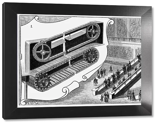 Escalator at the Pennsylvania Railroad Companys Cortland Street Station, New York, 1893