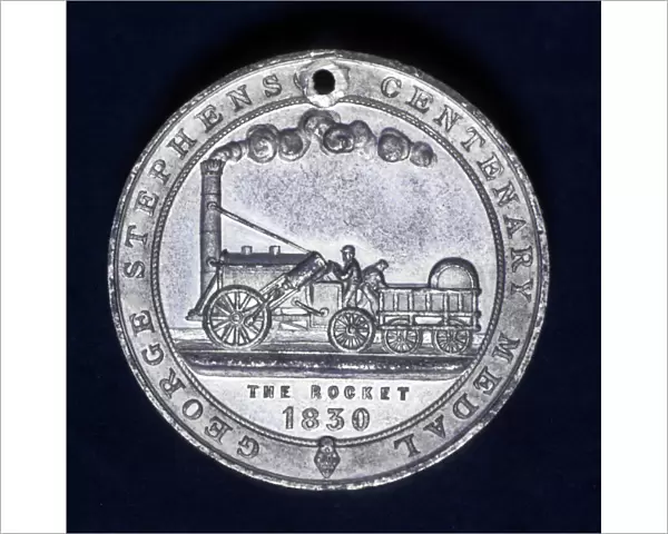 Medal commemorating the centenary of the birth of George Stephenson, railway engineer, 1881